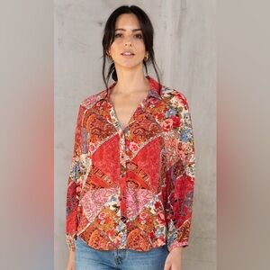 LOVESTITCH Button up boho blouse
